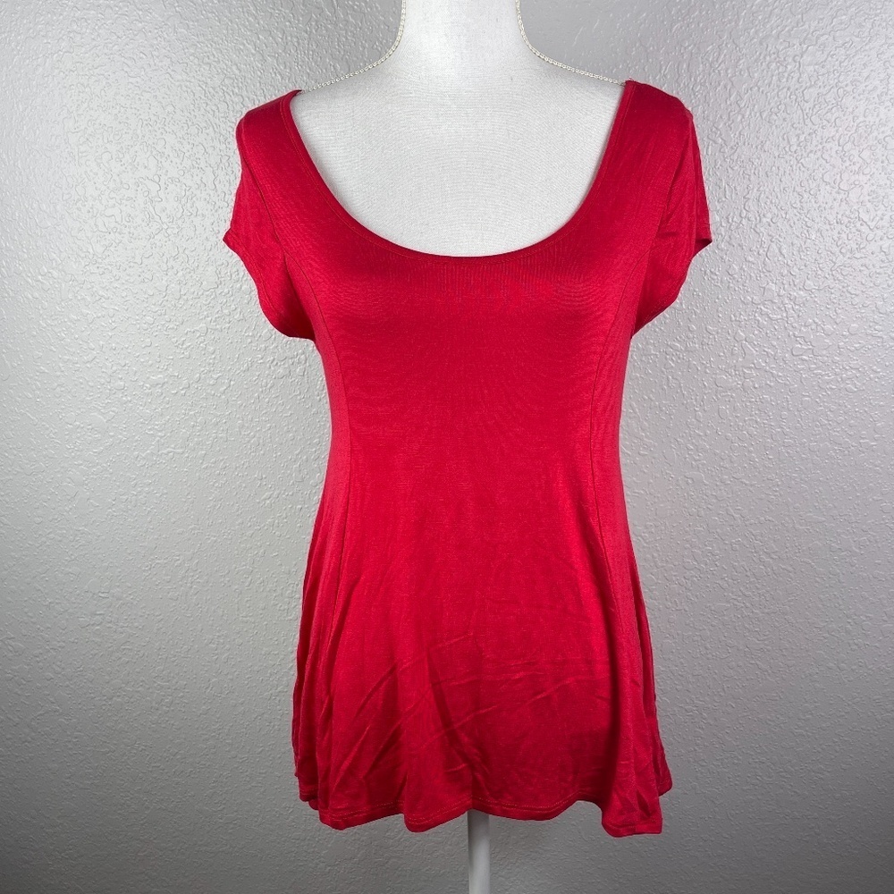 Women's Pretty Red tunic top Label‎ You are not alone Sizee Large